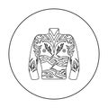 Body tattoo icon outline. Single tattoo icon from the big studio outline.