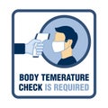 Body temperature check is required sign