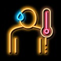 Body Temperature neon glow icon illustration