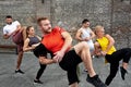 Body training concept based on combining fitness and martial arts, street combat Royalty Free Stock Photo