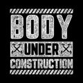 Body under construction, design typography stock vector