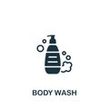 Body wash icon. Monochrome simple sign from beauty and personal care collection. Body wash iron icon for logo, templates