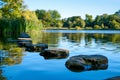 Body of Water With Rocks in the Middle Royalty Free Stock Photo