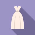 Body wedding dress icon flat vector. Bridal veil