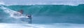 Bodyboarder riding a wave at Laguna Beach, CA.