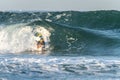 Bodyboarder riding a wave