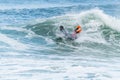 Bodyboarder surfing ocean wave Royalty Free Stock Photo