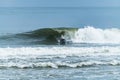 Bodyboarder surfing ocean wave Royalty Free Stock Photo