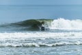 Bodyboarder surfing ocean wave Royalty Free Stock Photo