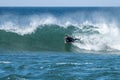 Bodyboarder surfing ocean wave Royalty Free Stock Photo