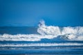 Bodyboarder surfing ocean wave