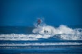 Bodyboarder surfing ocean wave