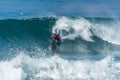 Bodyboarder surfing ocean wave Royalty Free Stock Photo