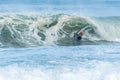 Bodyboarder surfing ocean wave Royalty Free Stock Photo