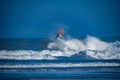 Bodyboarder surfing ocean wave