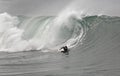 Bodyboarder and wave Royalty Free Stock Photo