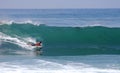 Bodyboarder in a wave at Laguna Beach, CA.