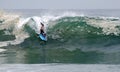 Bodyboarder in a wave at Laguna Beach, CA.