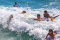 Bodyboarding water sport Royalty Free Stock Photo