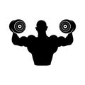 Bodybuilder barbell icon design template vector