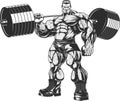 Bodybuilder with barbell