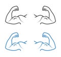 bodybuilder / biceps brachii line art icon for apps or website