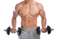 Bodybuilder bodybuilding muscles dumbbells biceps training body