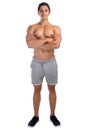 Bodybuilder bodybuilding muscles standing whole body portrait mu Royalty Free Stock Photo