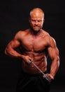 Bodybuilder with chain Royalty Free Stock Photo