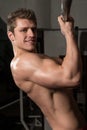 Bodybuilder Doing Pull Ups Exercises For Biceps Royalty Free Stock Photo