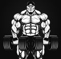 Bodybuilder with dumbbell