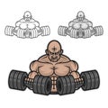 Bodybuilder with dumbbells Royalty Free Stock Photo