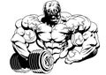 Bodybuilder with dumbbells