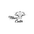 Bodybuilder. Fitness center Logo Template. Sportsman, Muscular man. Vector.