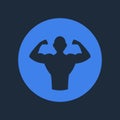 Bodybuilder Fitness Logo Icon. Vector