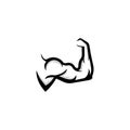 Bodybuilder Hand Fitness Logo White Background