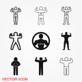 Bodybuilder icon, muscle sign. Vector illustration for web design Royalty Free Stock Photo