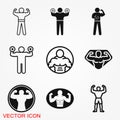 Bodybuilder icon, muscle sign. Vector illustration for web design Royalty Free Stock Photo