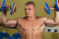 Bodybuilder lifting weights Royalty Free Stock Photo