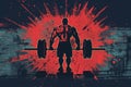 Bodybuilder lifting weights with grunge background Royalty Free Stock Photo