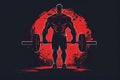 Bodybuilder lifting weights with grunge background Royalty Free Stock Photo