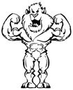 Bodybuilder lion super power