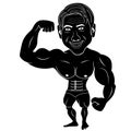 Bodybuilder man shows his body