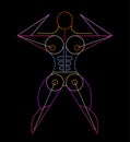 Bodybuilder Neon Silhouette