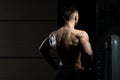 Bodybuilder Performing Front Lat Spread Pose Royalty Free Stock Photo