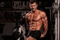 Bodybuilder posing in the gym Royalty Free Stock Photo