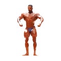 Bodybuilder posing, polygonal isolated vector illustration Royalty Free Stock Photo