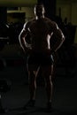Silhouette Bodybuilder Flexing Muscles