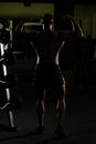 Silhouette Bodybuilder Flexing Muscles