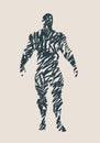 Bodybuilder silhouette sketched